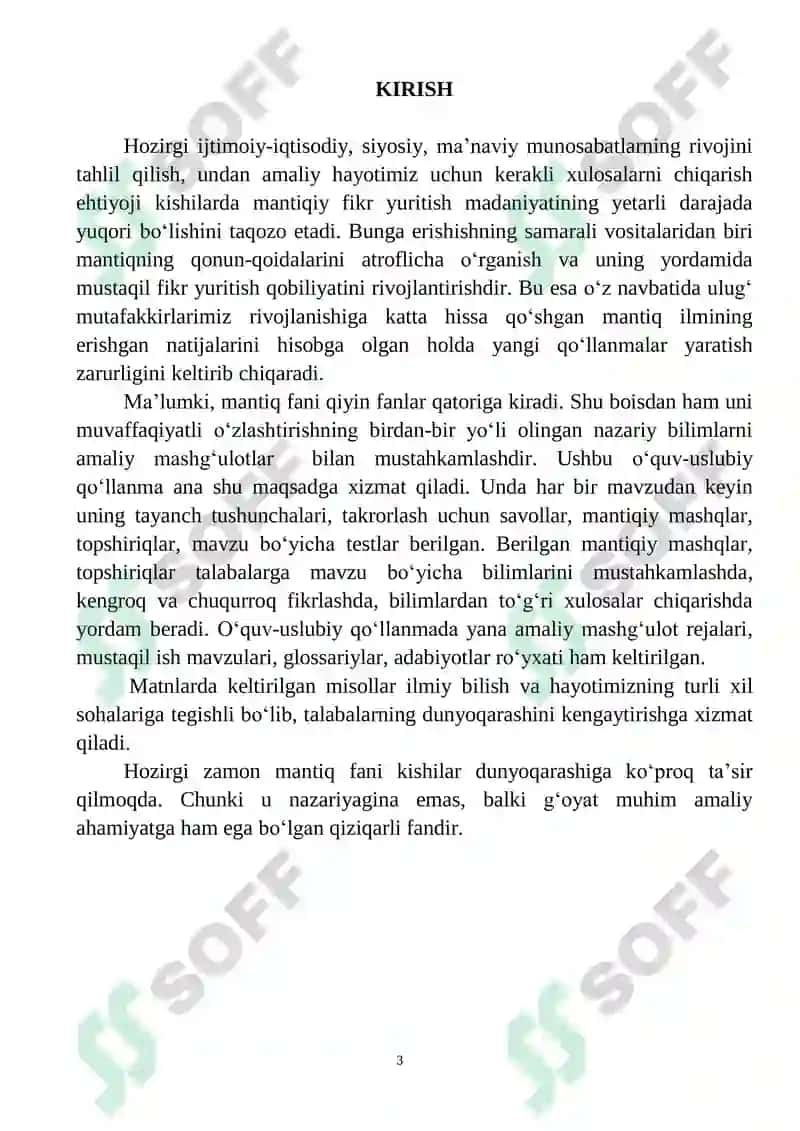 FALSAFA (Mantiq qismidan) 3
