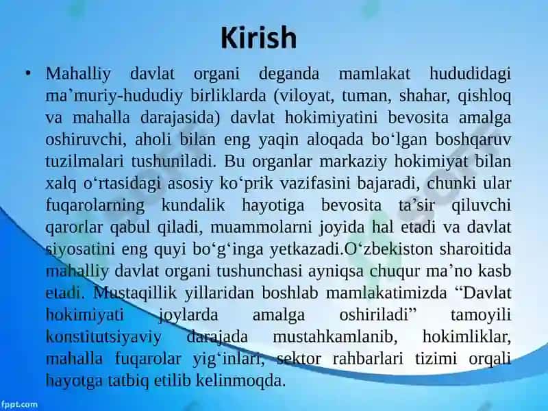 Mahalliy Davlat Organi 3