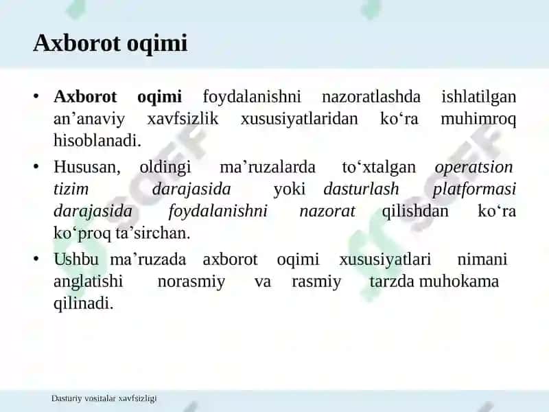 Axborotni sirqib chiqishi (Information Flow) 3