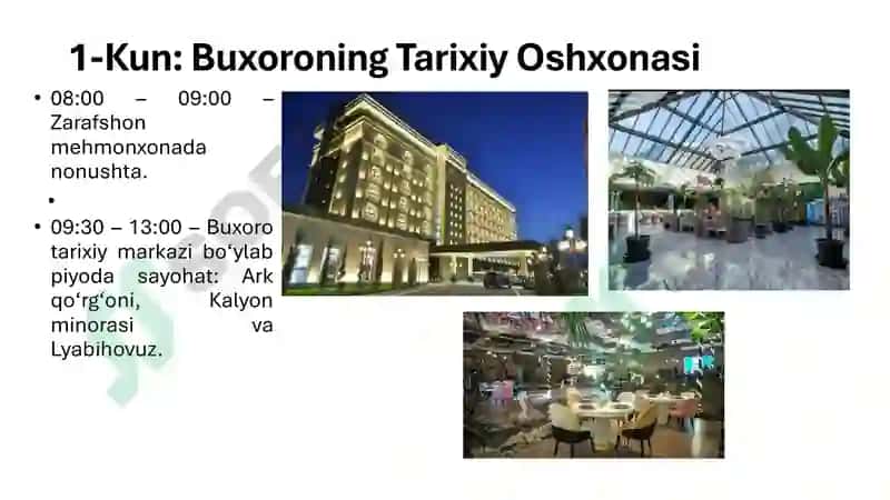 Mustaqil ish turizm turpaket yaratish namuna 3