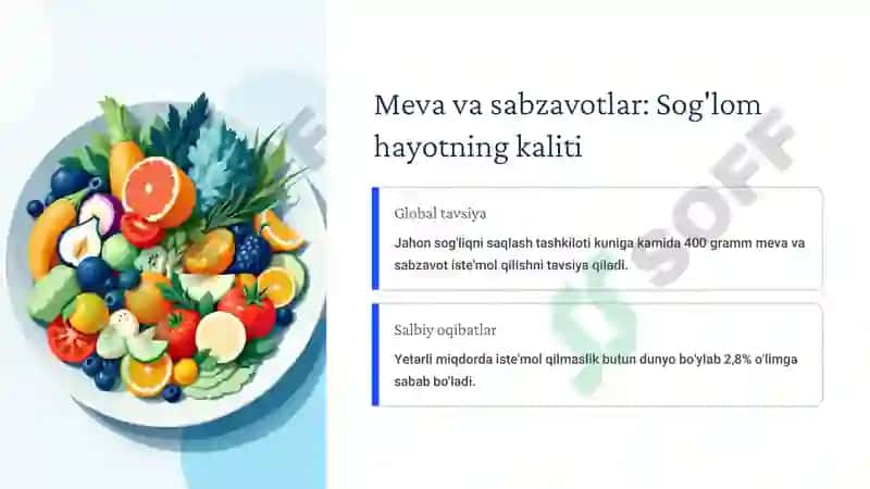 SOG’LOM OVQATLANISH UCHUN MEVA 3