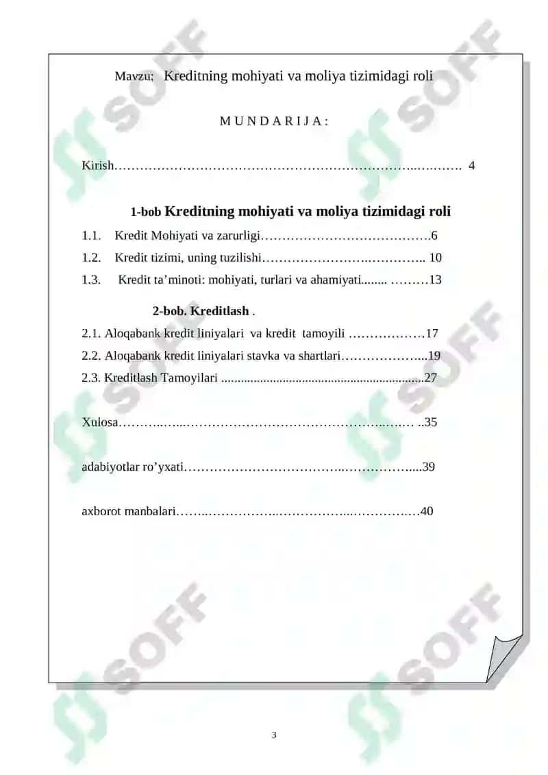 Kreditning mohiyati va moliya tizimidagi roli 3