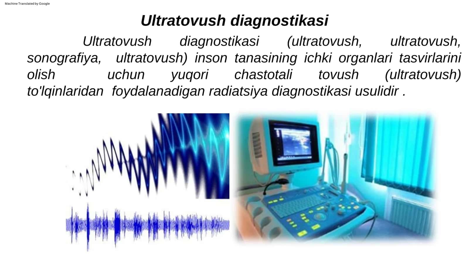 Strukturaviy diagnostika usullari. Ultratovush    diagnostikasi 3