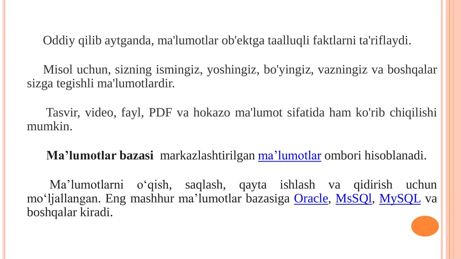 МАЪЛУМОТЛАР БАЗАСИ АНАЛИТИКАСИ 3
