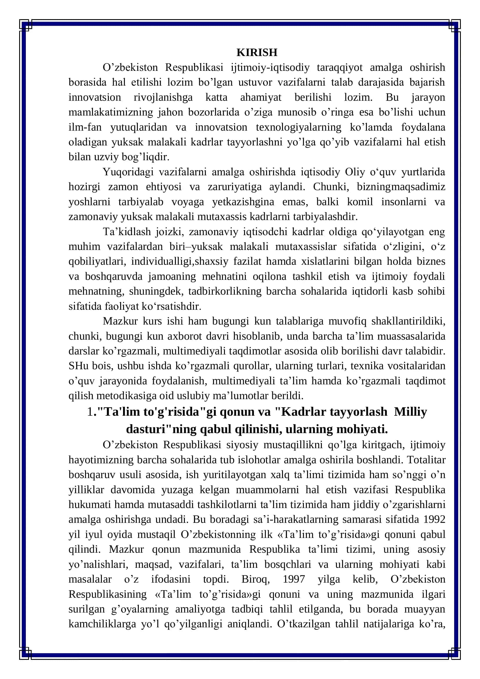 Kadrlar tayyorlash Milliy dasturi 3
