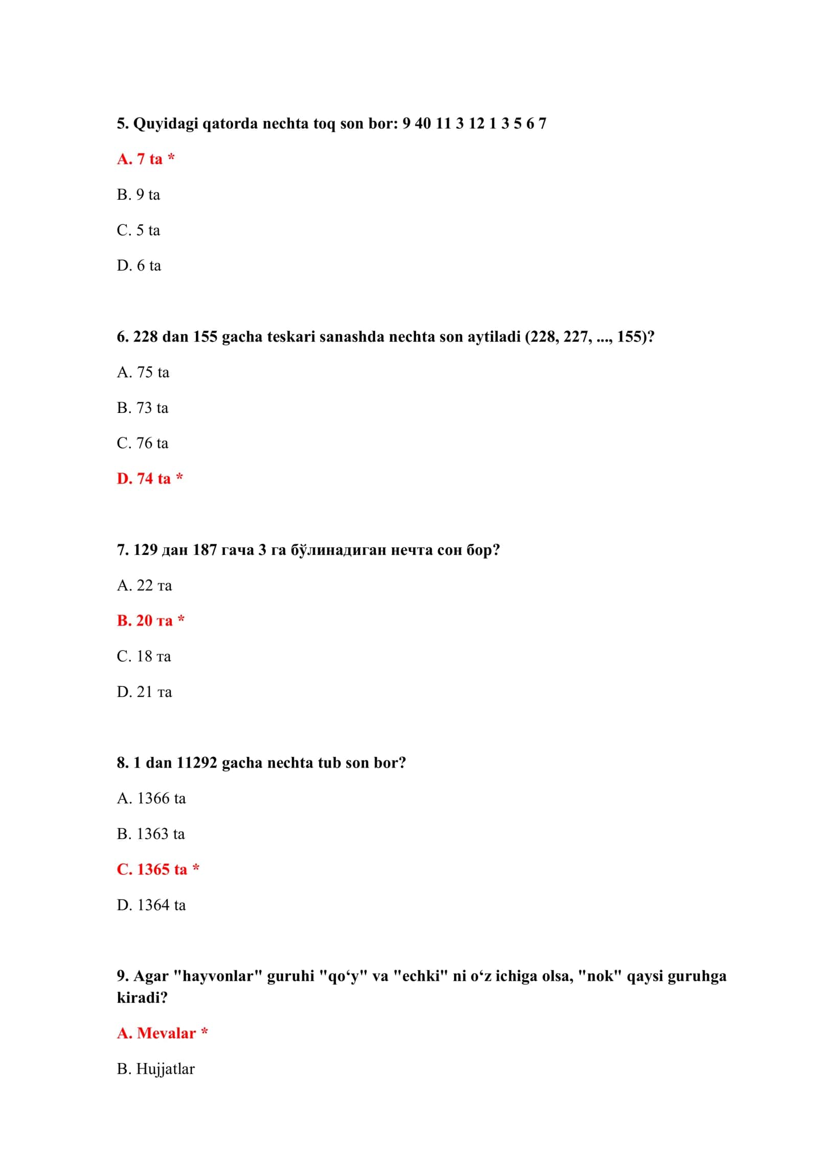 BOJXONA IQ TEST SAVOLLARI 3