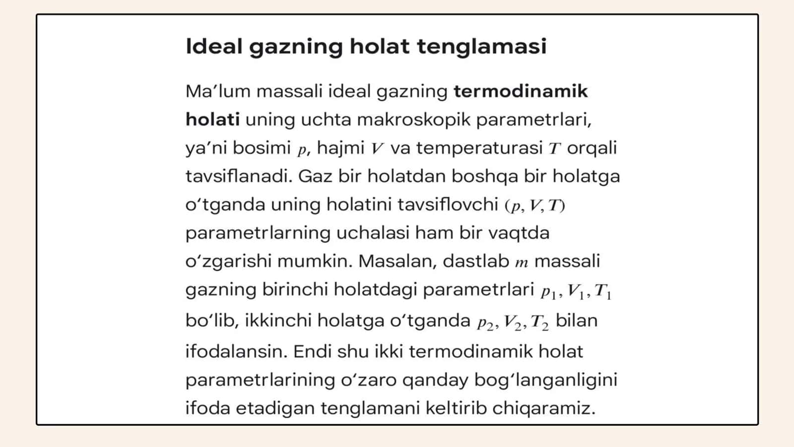 ideal gaz holat tenglamalari 3