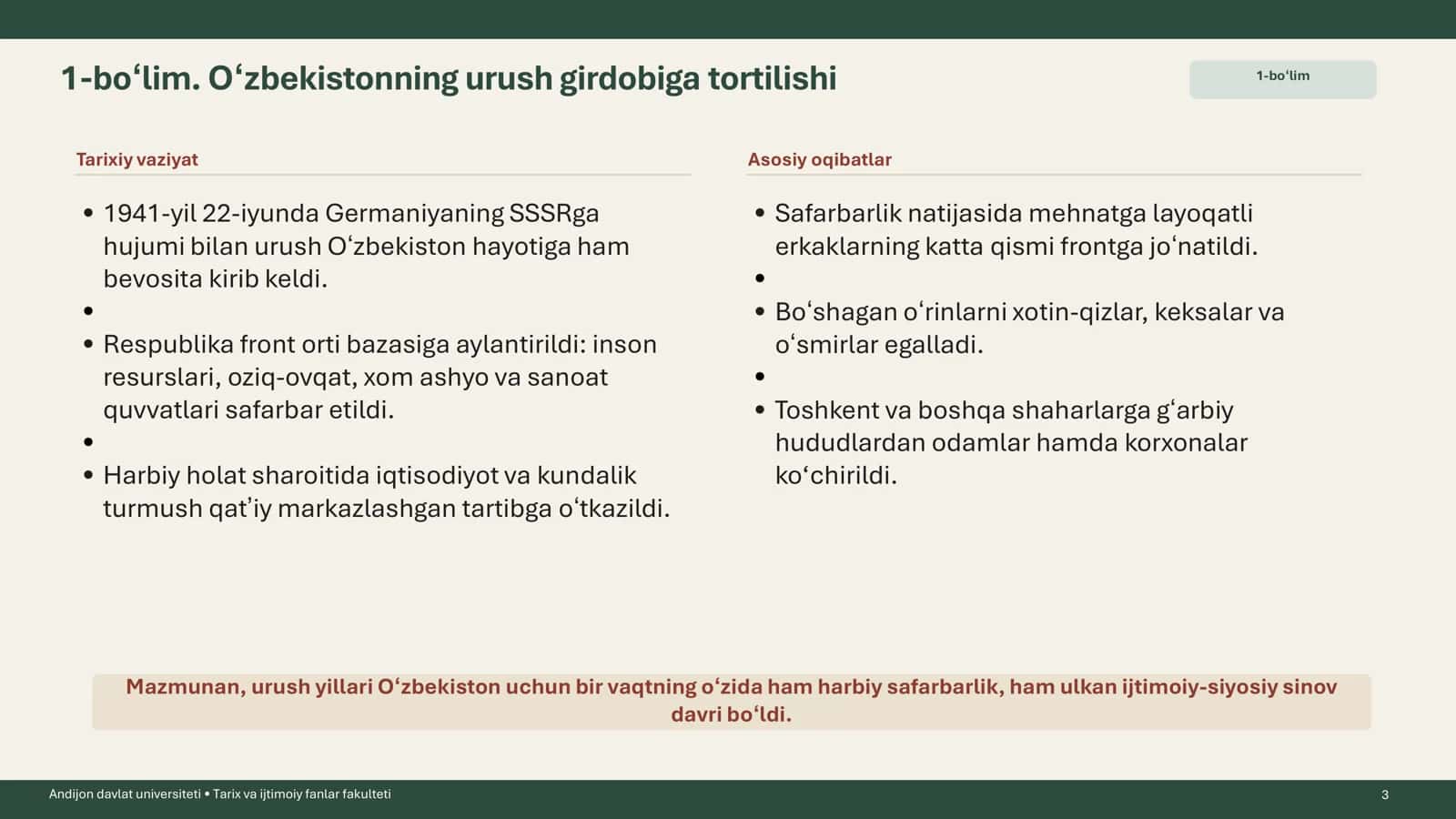 Oʻzbekistonning urushga tortilishi 3