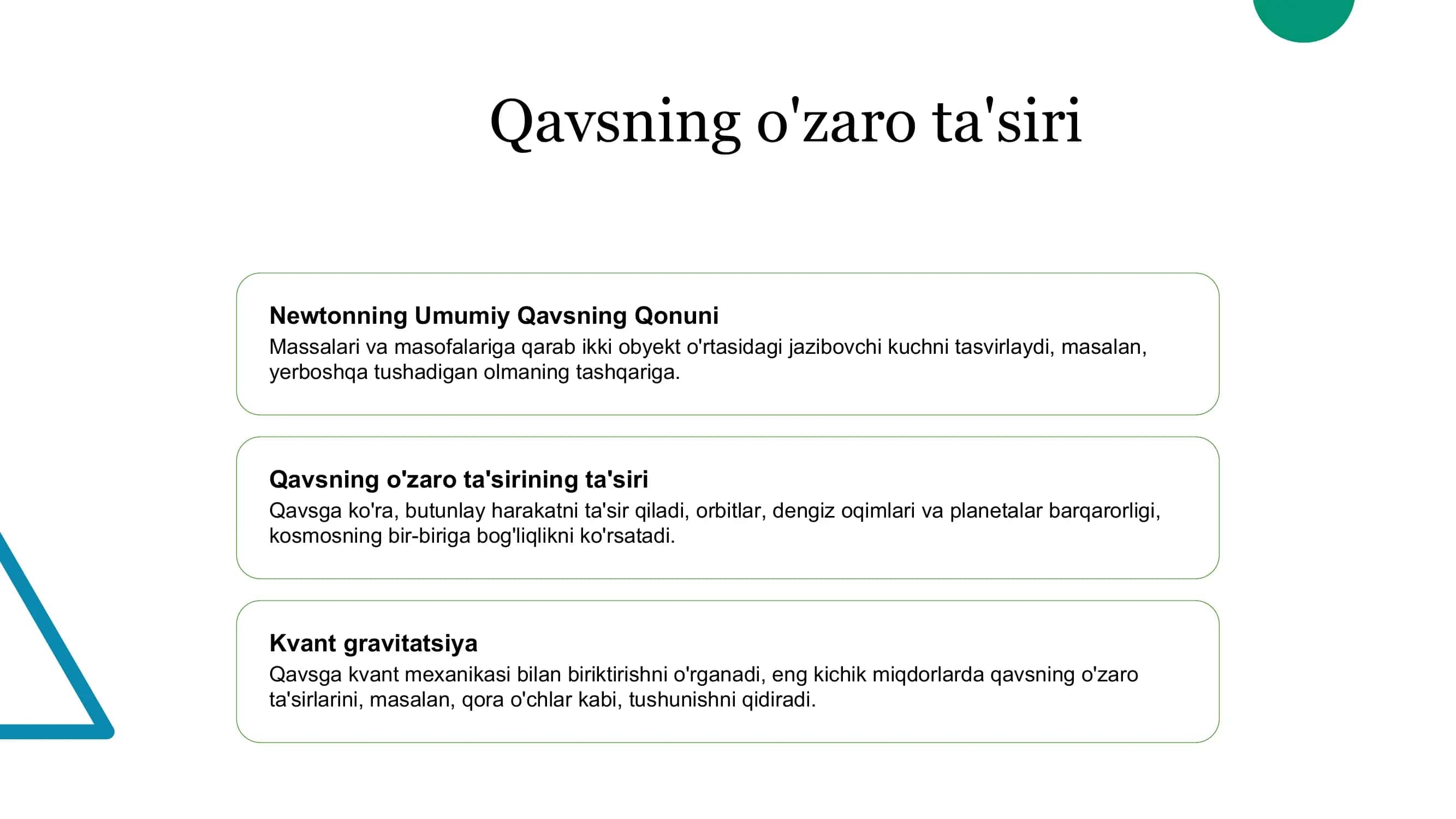 Fundamental o'zaro ta’sirlar turlari 3