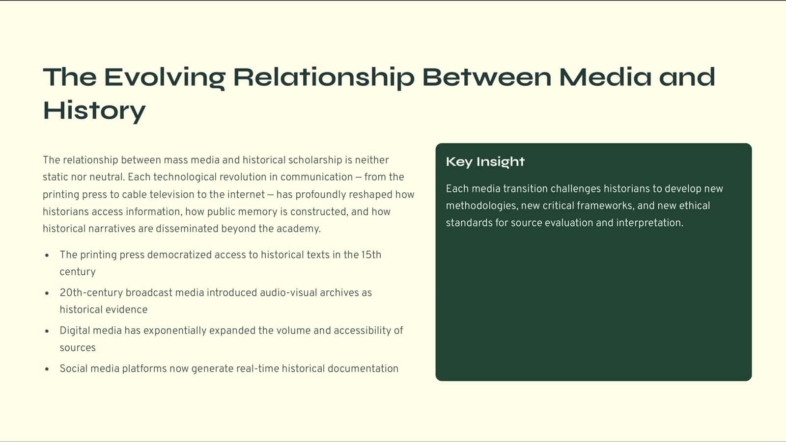 Mass Media and Its Impact on Historical
Research and Interpretation in the
Contemporary Era 3