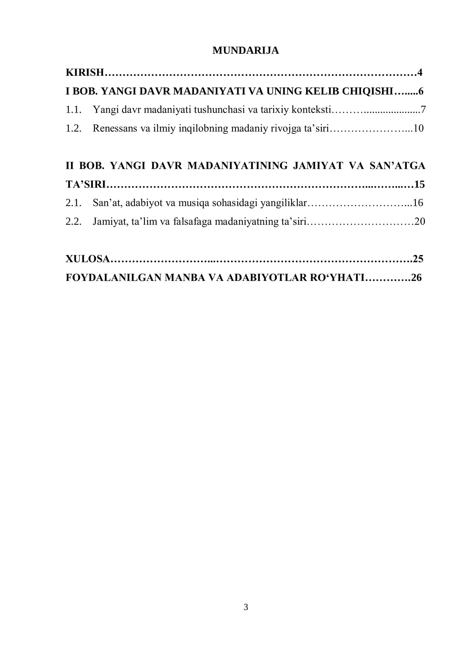 “Yangi davr madaniyati” kurs ishi 3
