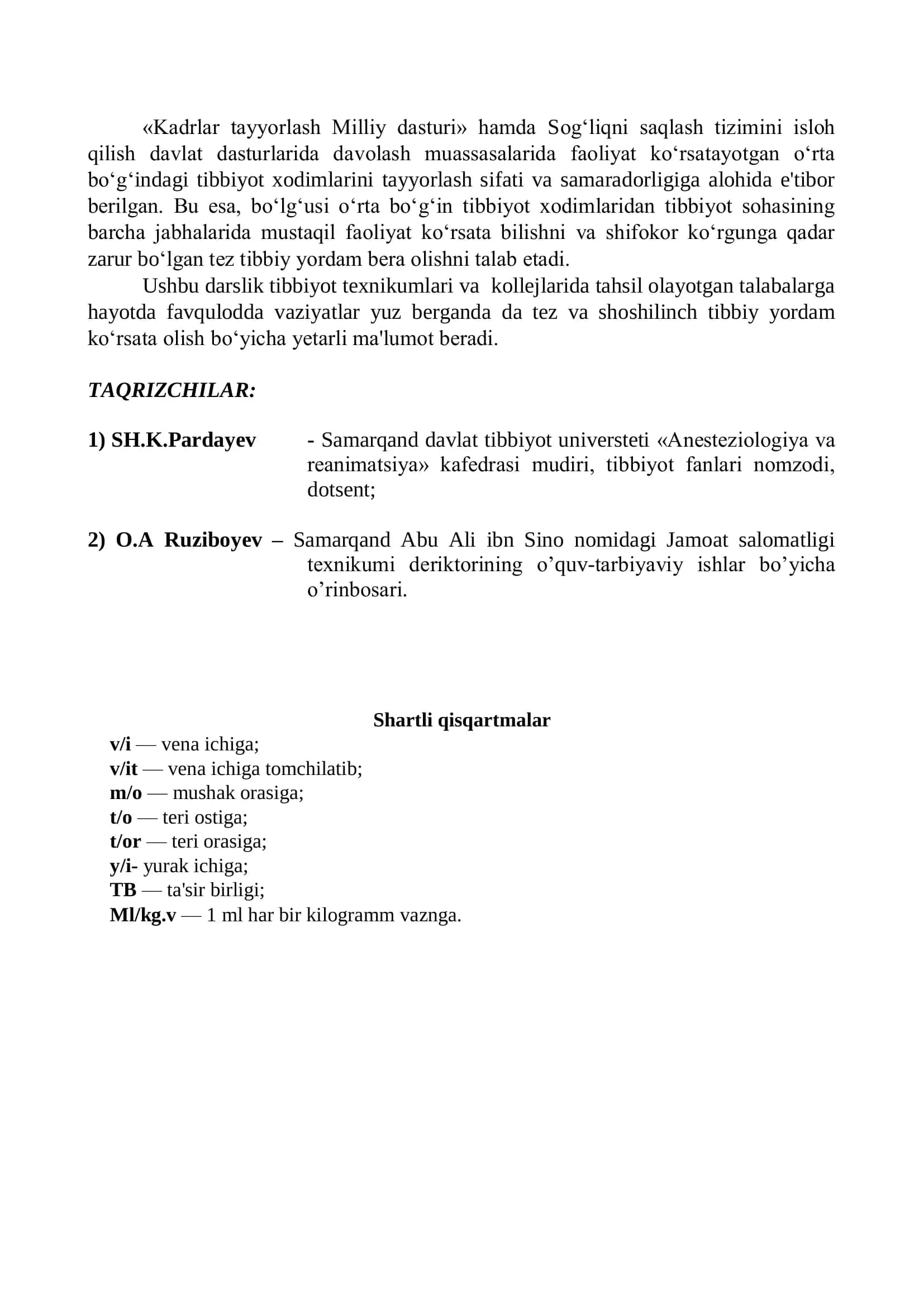Tez Tibbiy Yordam asoslari 3