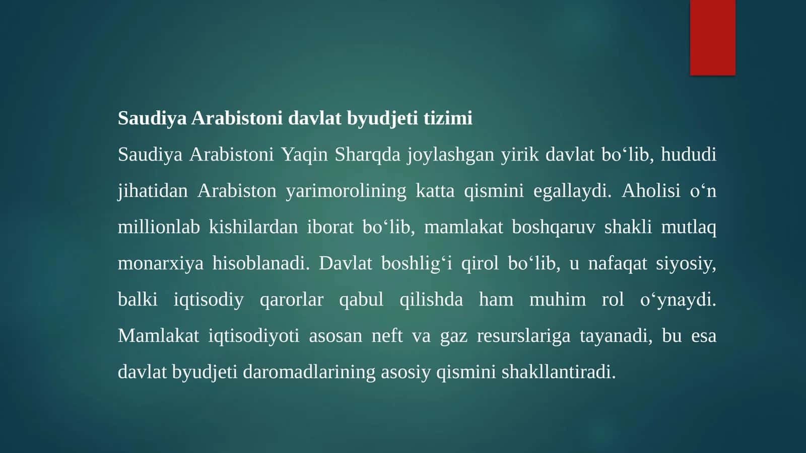 Saudiya Arabistoni davlat byudjeti tizimi 3