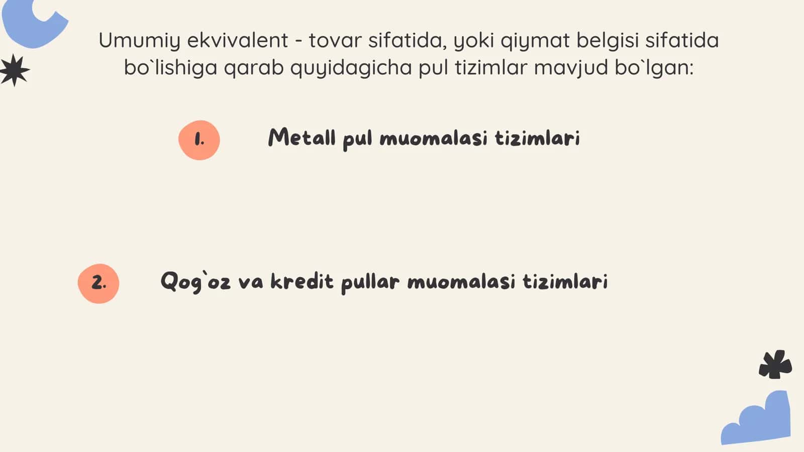 Pul tizimi, mazmuni, turlari va elementlari 3