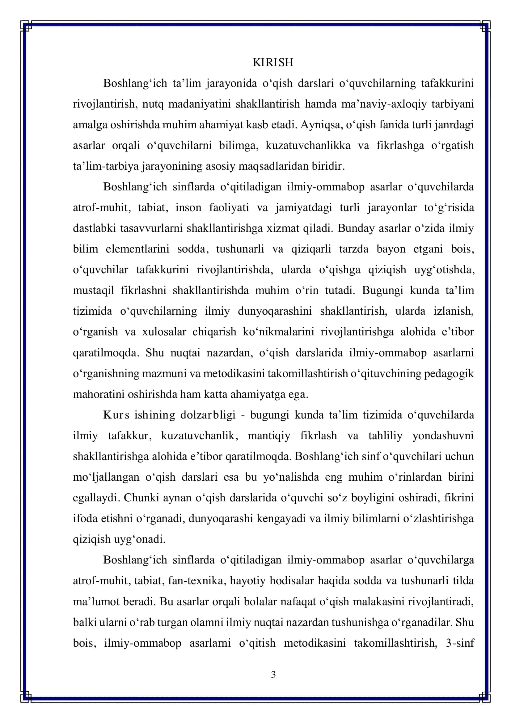 O‘qish darslarida “Ilmiy ommabop” asarlarni o‘rganish (3-sinf) 3