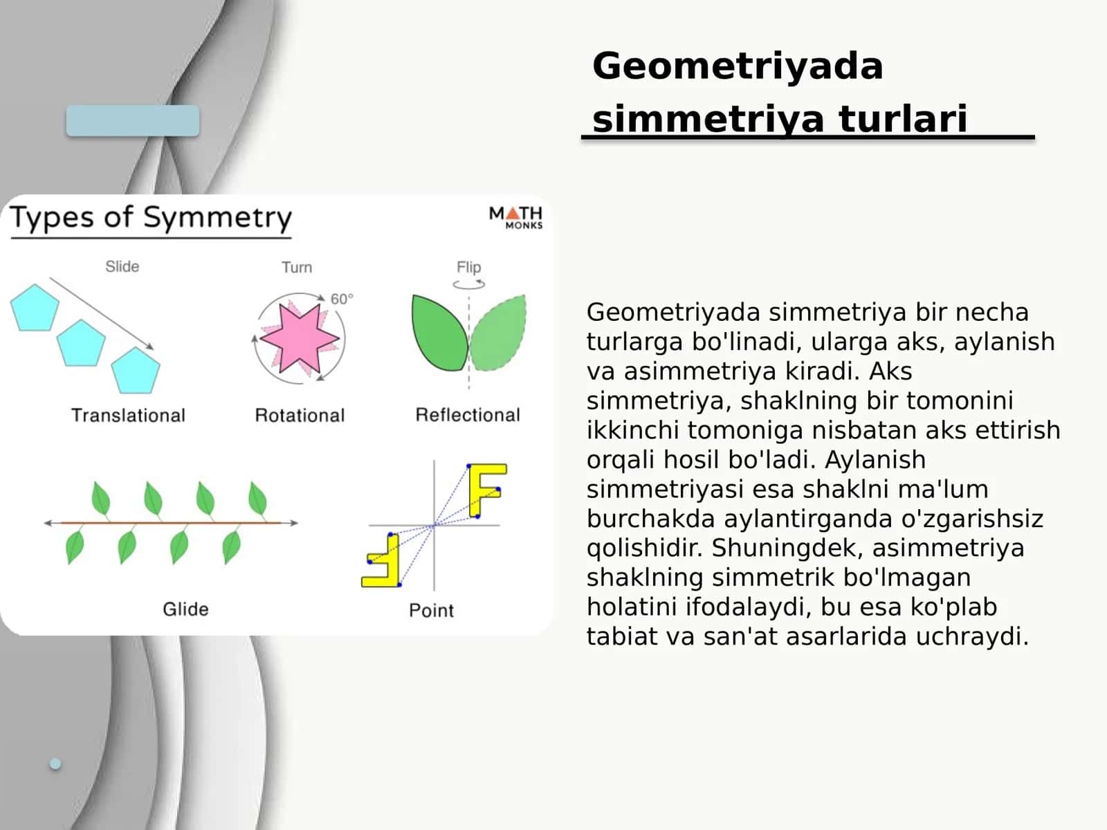 Geometriyada va tabiatda simmetriya 3