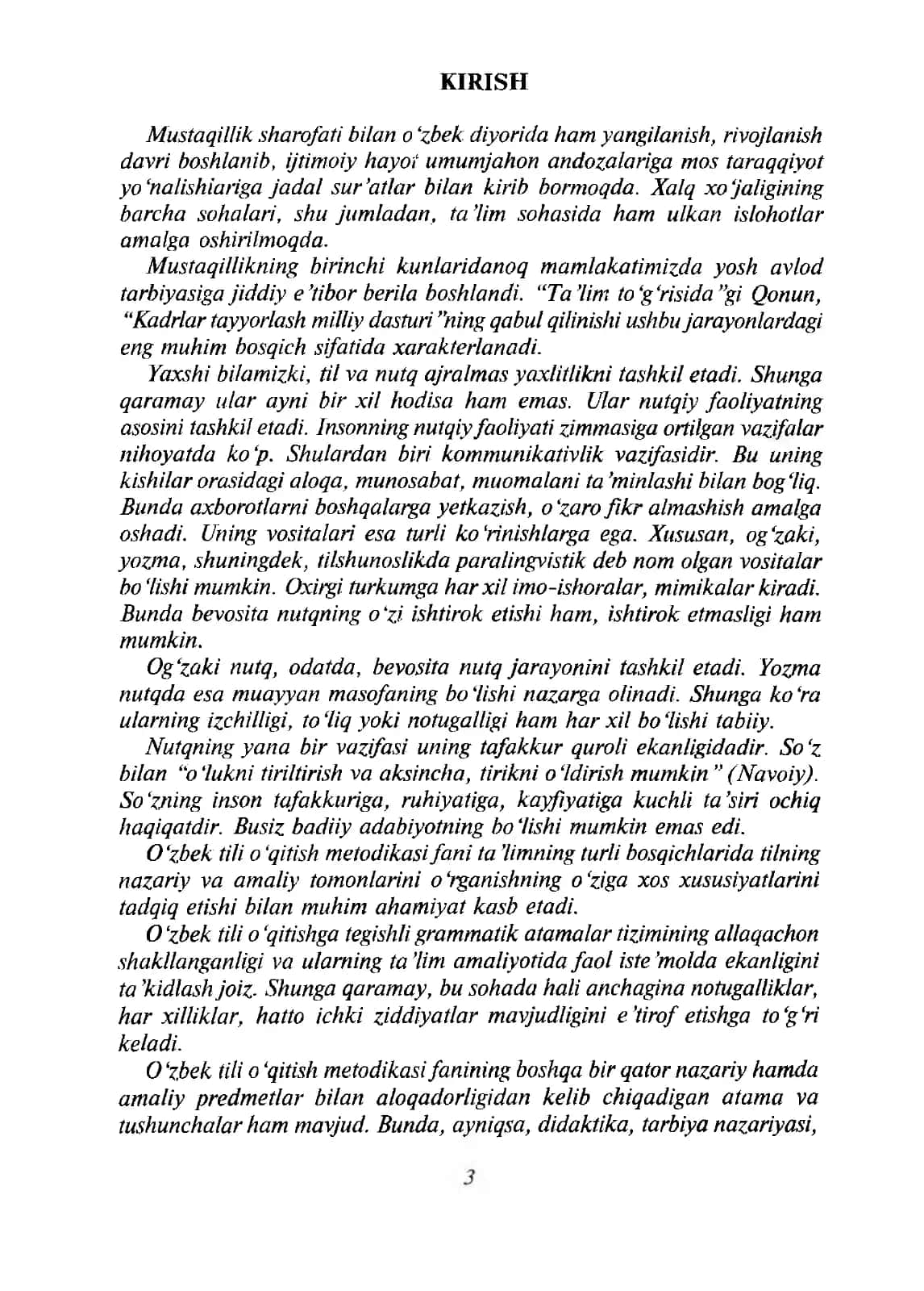 O‘zbek tili o‘qitish metodikasi 3