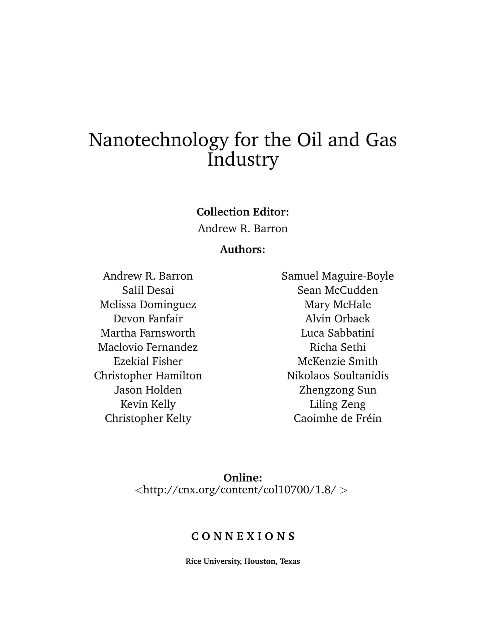 Nanotechnology for the Oil and Gas Industry 3