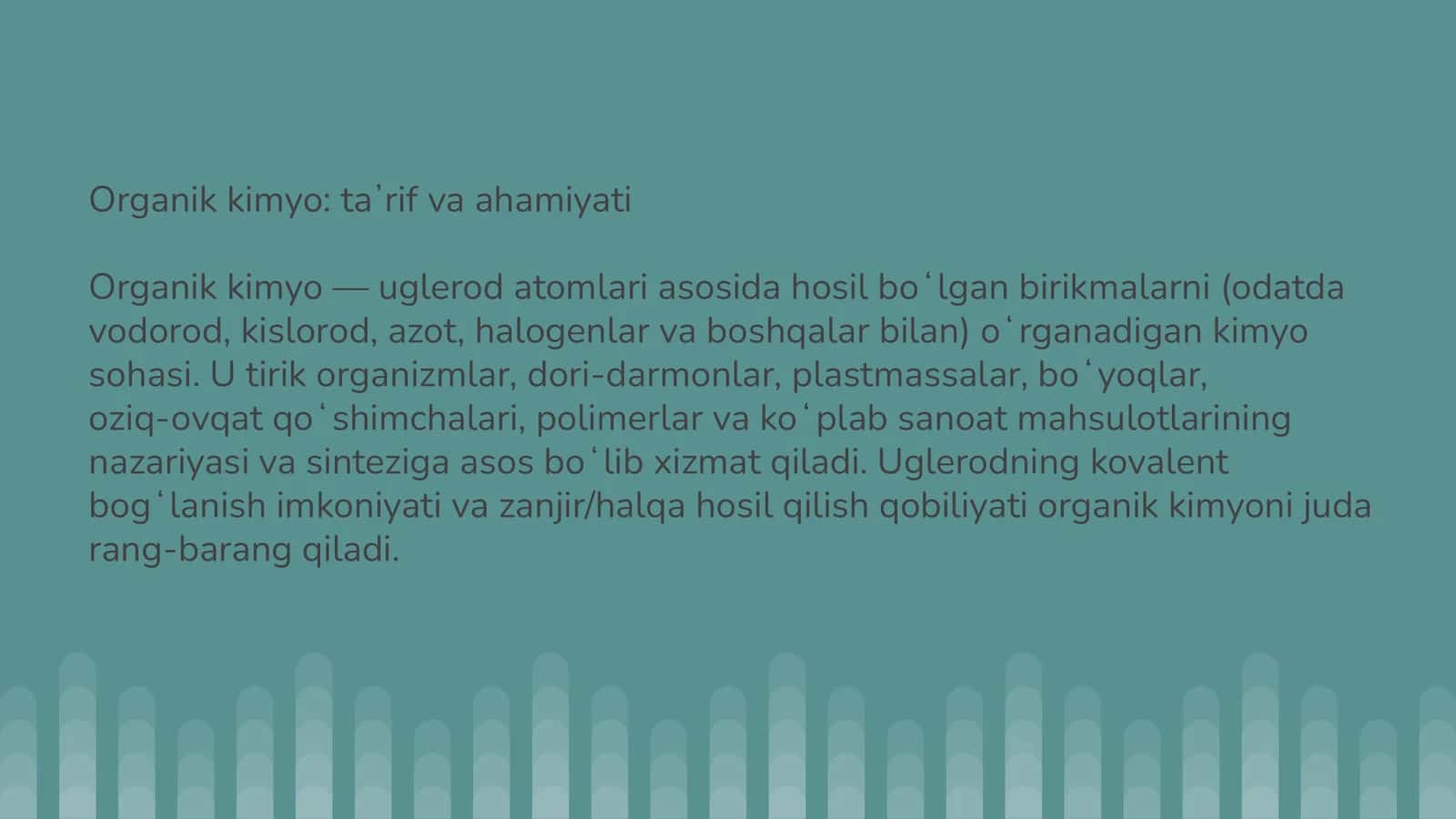Organik kimyoning rivojlanishi 3