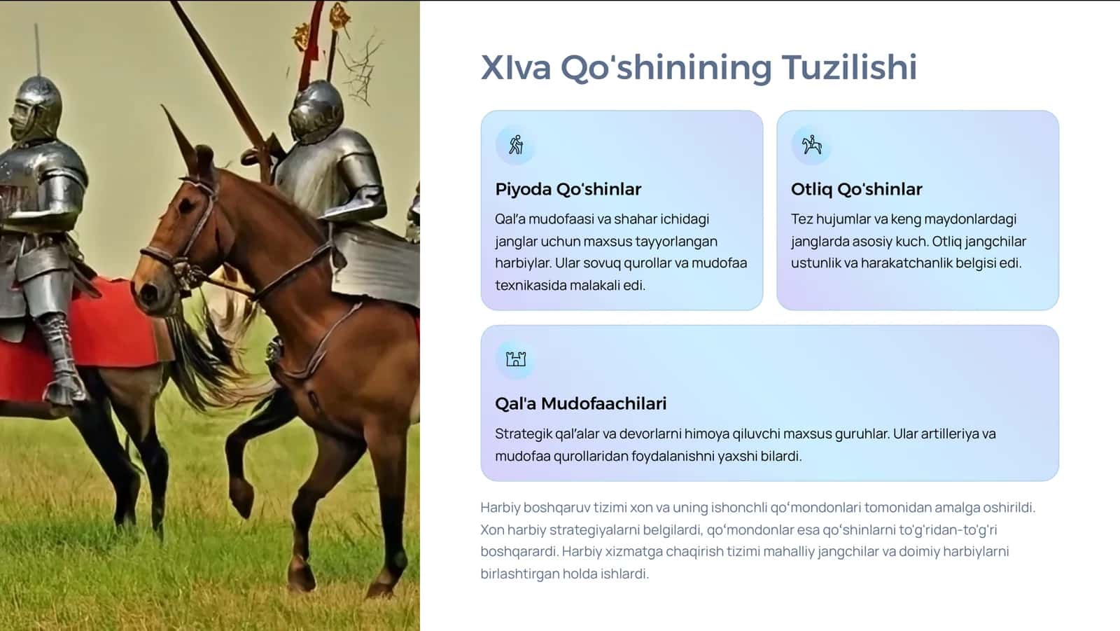XIva Xonligida Qo'shin Tuzilishi va Mudofa-Hujum Qurollari 3