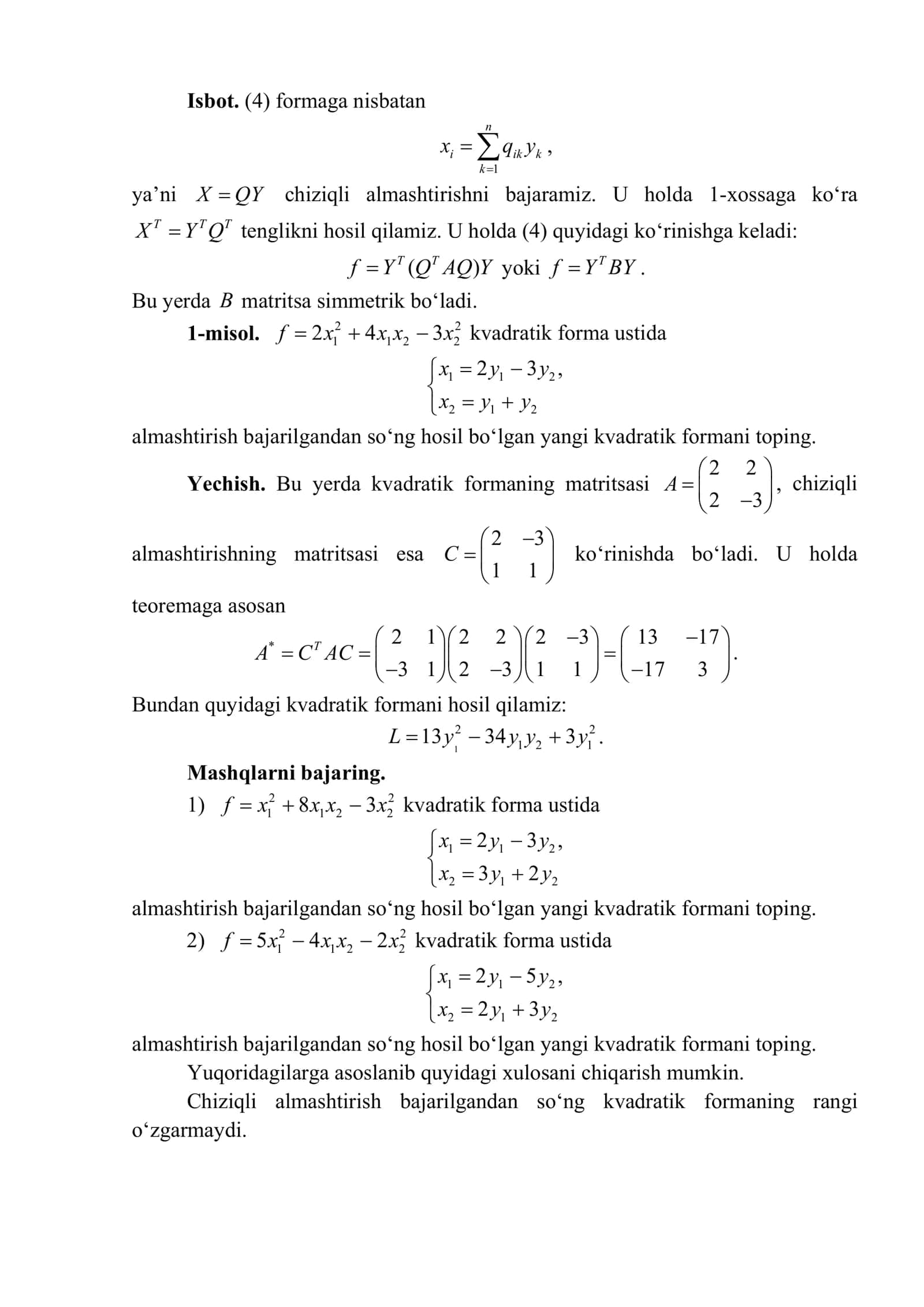 Kvadratik formalar 3
