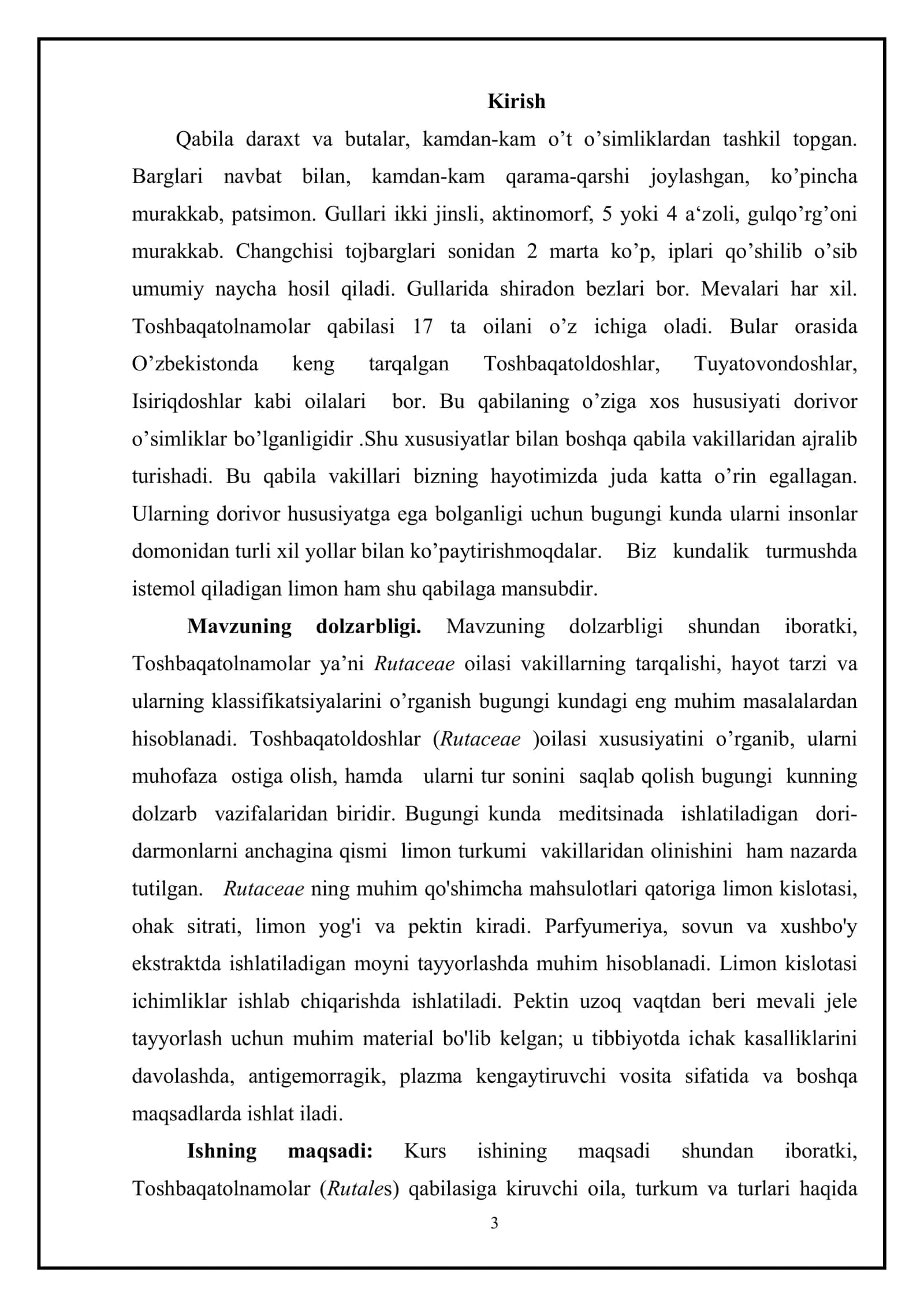 Toshbaqatolnamolar qabilasi 3