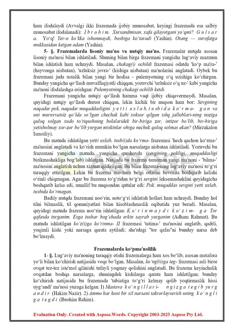 Frazemalarning semantik turlari omonim, sinonim, antonim iboralar 4