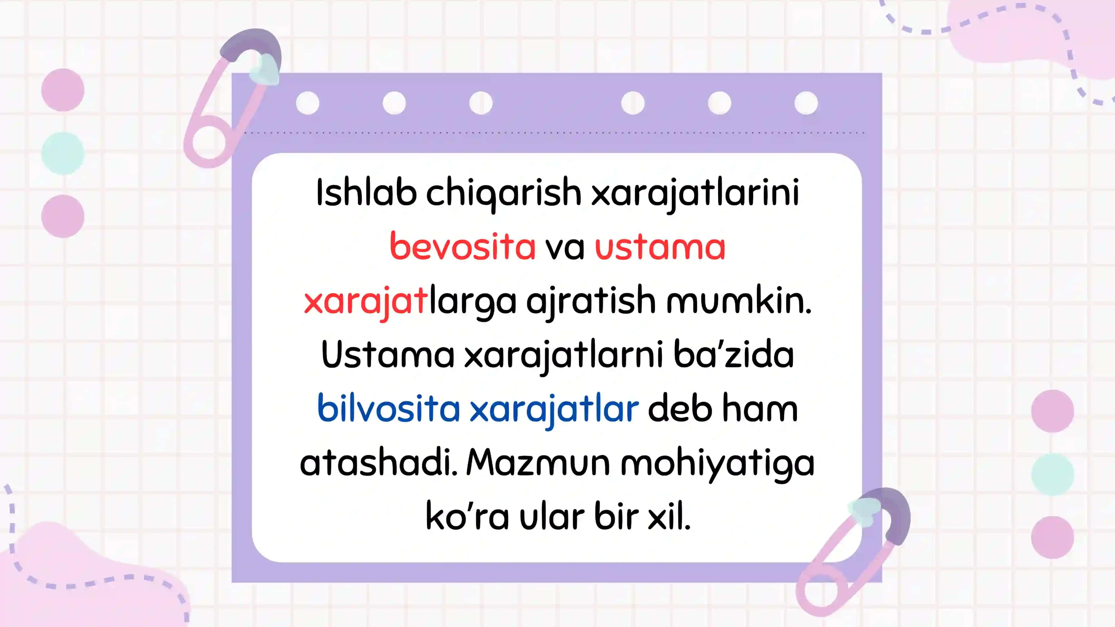 Ishlab chiqarish xarajatlari 4