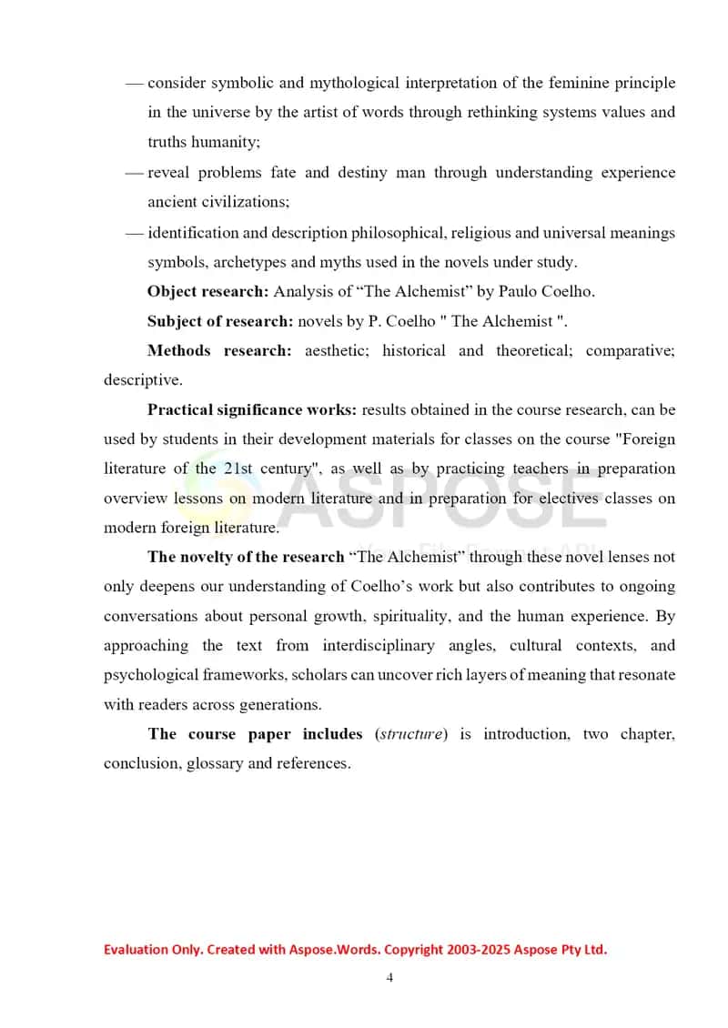 Analysis of “The Alchemist” by Paulo Coelho 4