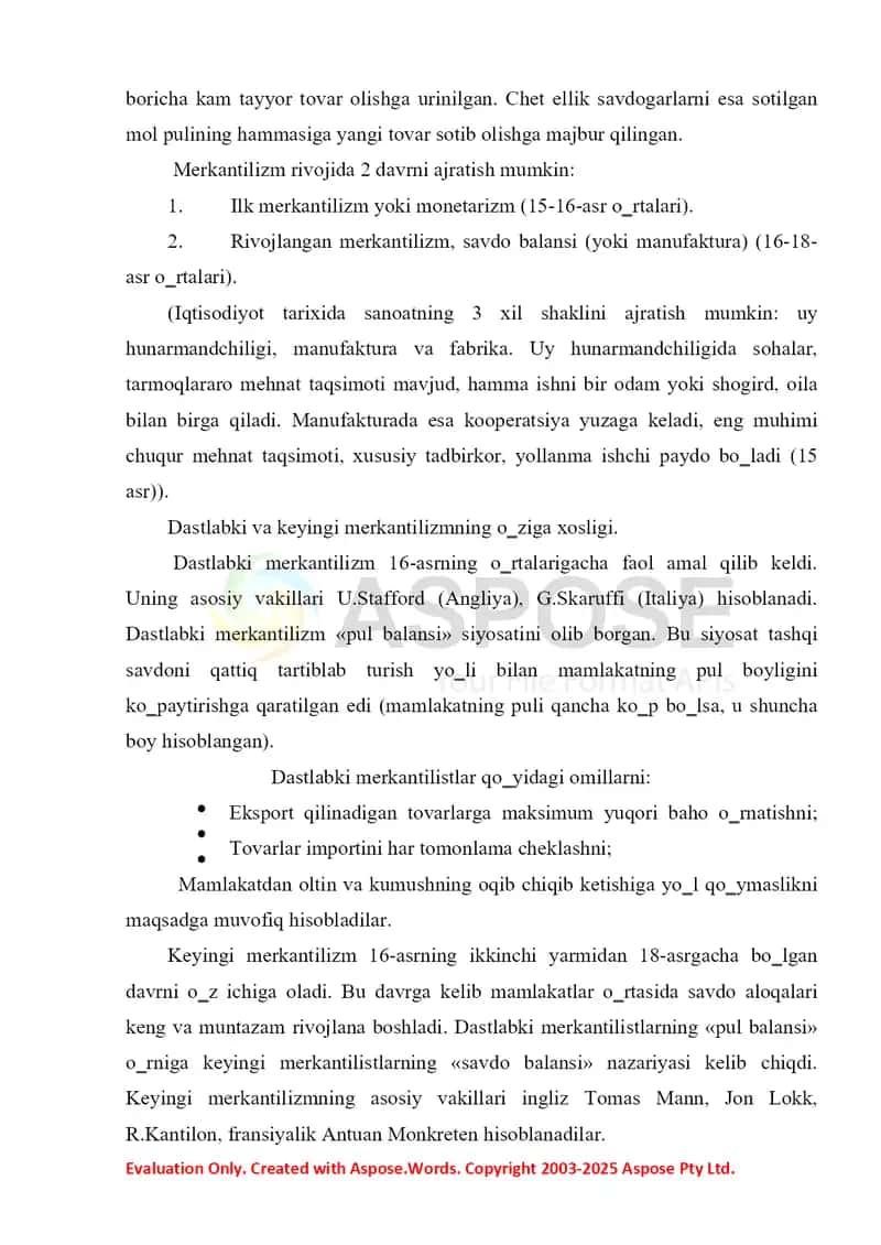 Merkantelizm iqtisodiy ta’limoti va uning mohiyati 4