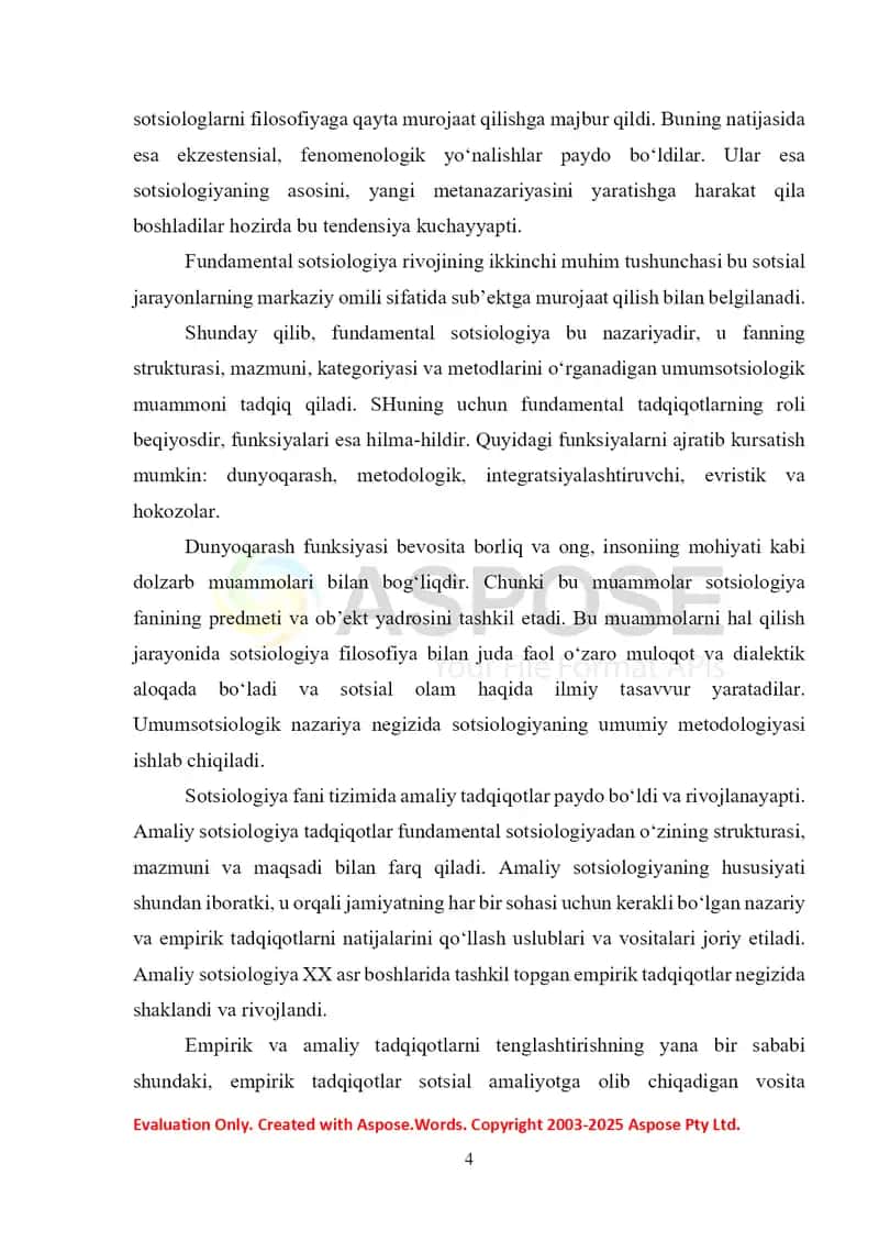 Fundamental sotsiologiyaning asosiy yo’nalishlari 4