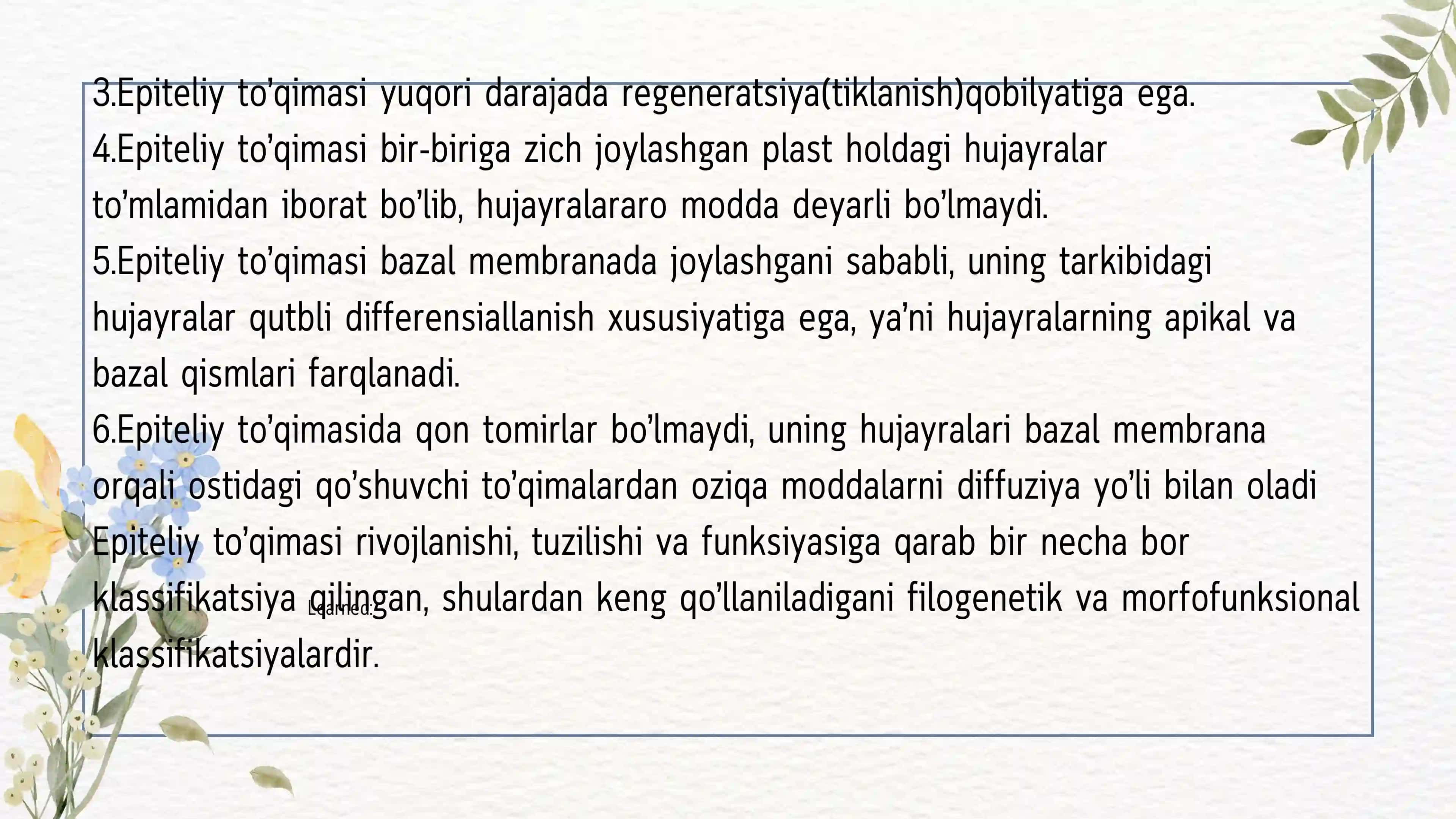 Epiteliy to'qimasi. Ko'p qavatli epitiley. 4