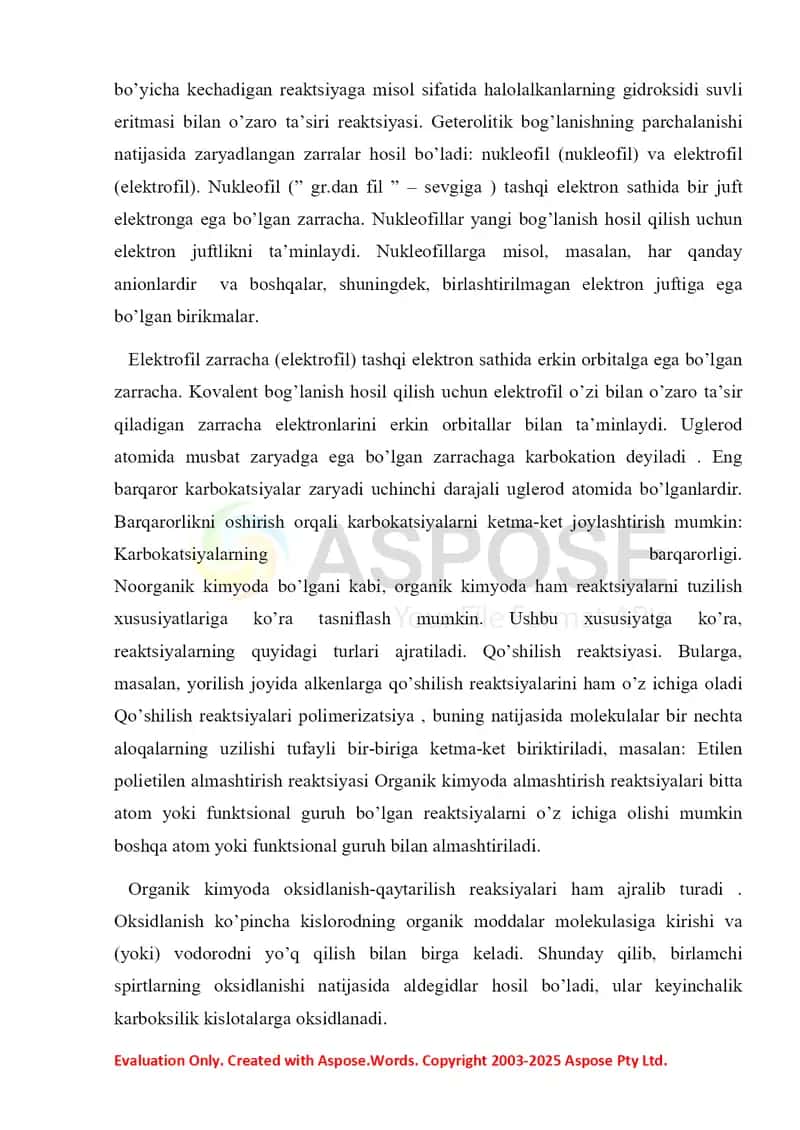 3. Organik reaksiyalar turlari 3. Refrat 15 bet 4