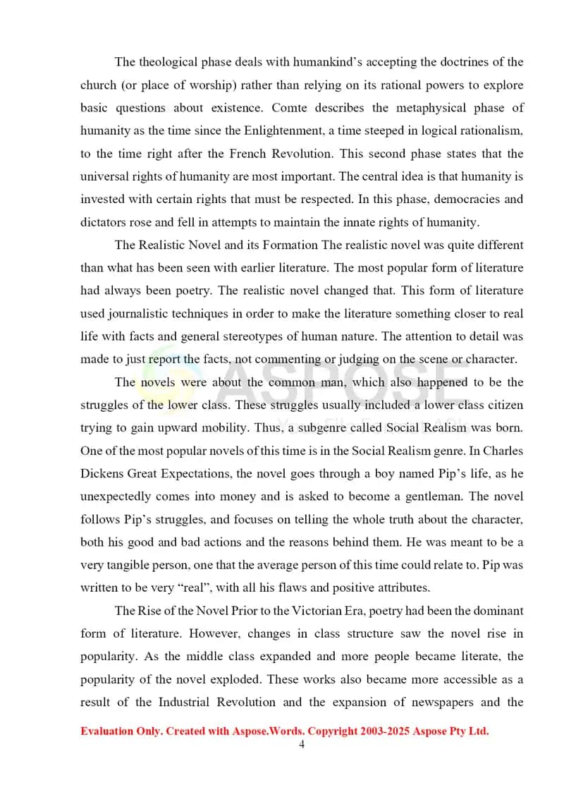 Development of English realistic novel 4