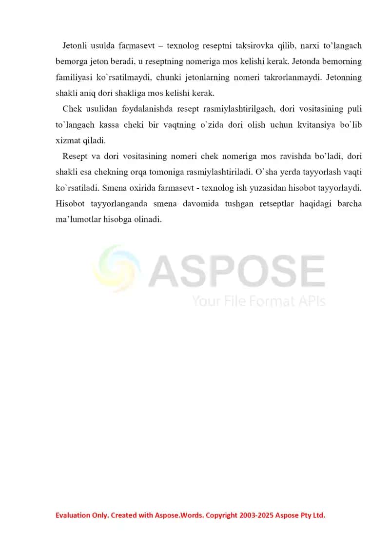 8. Retseptlarni ekspertiza qilish. Referat 9 bet. 4
