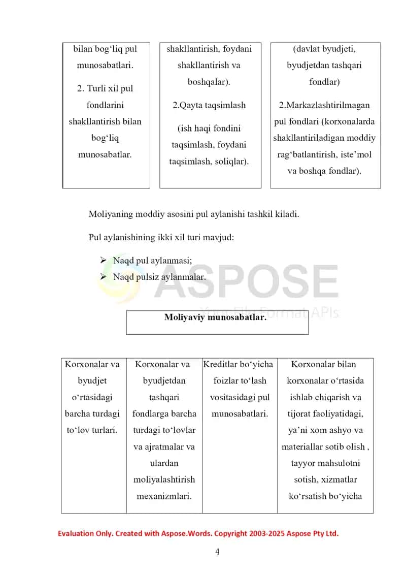 Moliya tizimi va moliyaviy siyosat 4