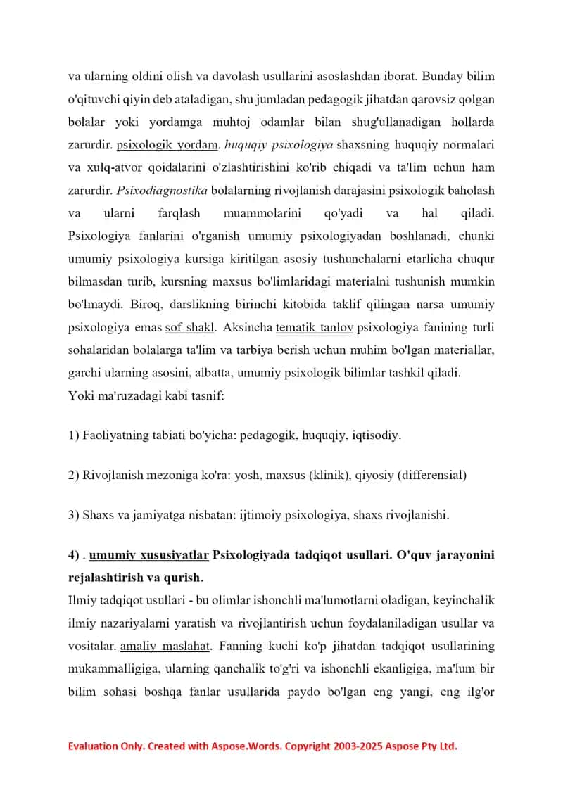 Zamonaviy psixologiya tarmoqlari 4