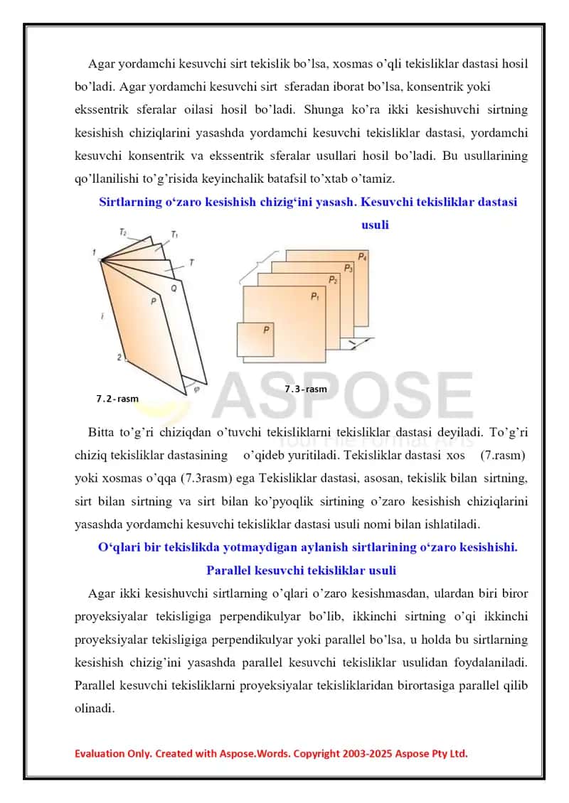 Yordamchi kesuvchilar tekisliklar usuli 4
