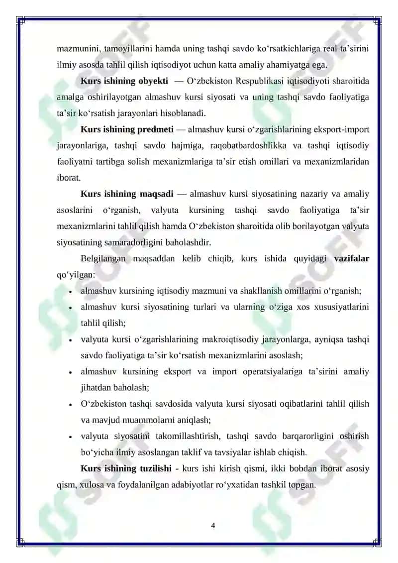 Almashuv kursi siyosatining tashqi savdo faoliyatiga ta’siri 4