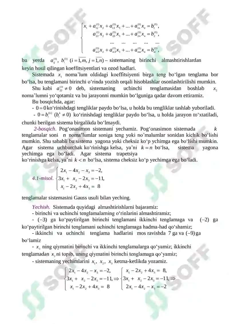 Chiziqli Tenglamalar Sistemi 4