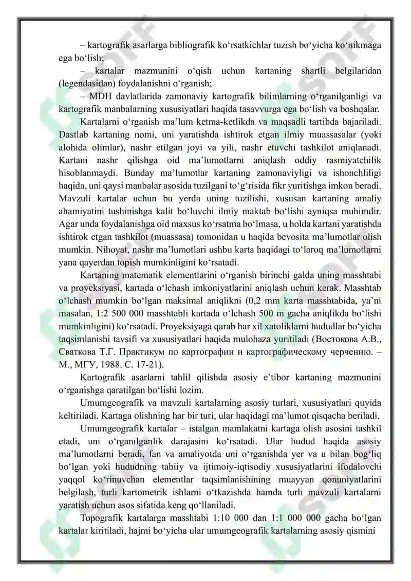 Umumgeografik va mavzuli kartalar elementlarni o'rganish 4