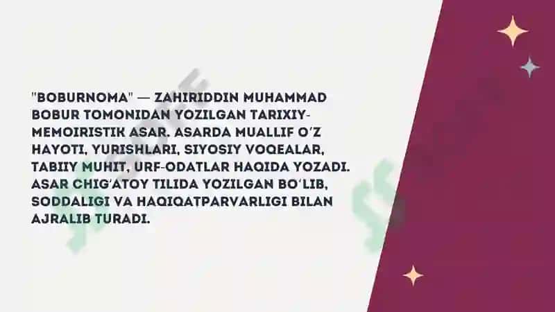 Bobur asarlarining lisoniy xususiyatlari 4