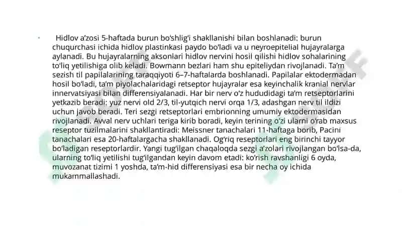 Sezgi a'zolari gistologiyasi 4