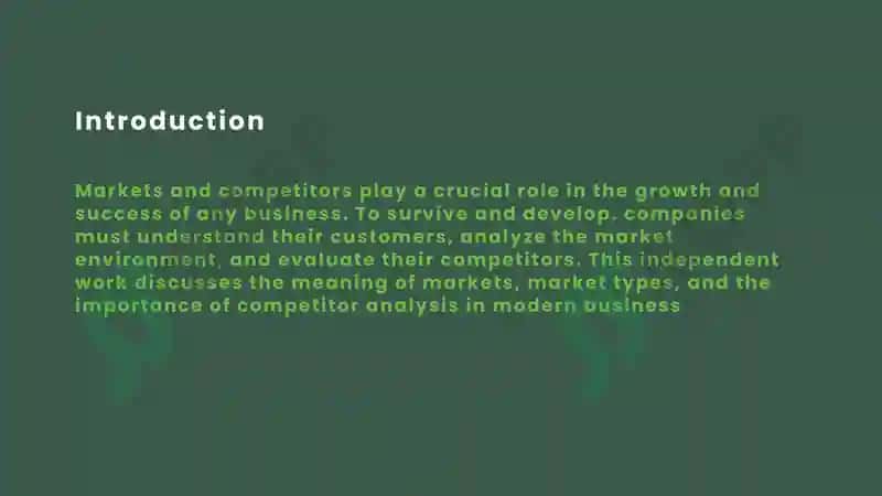 Markets and Competitors 4
