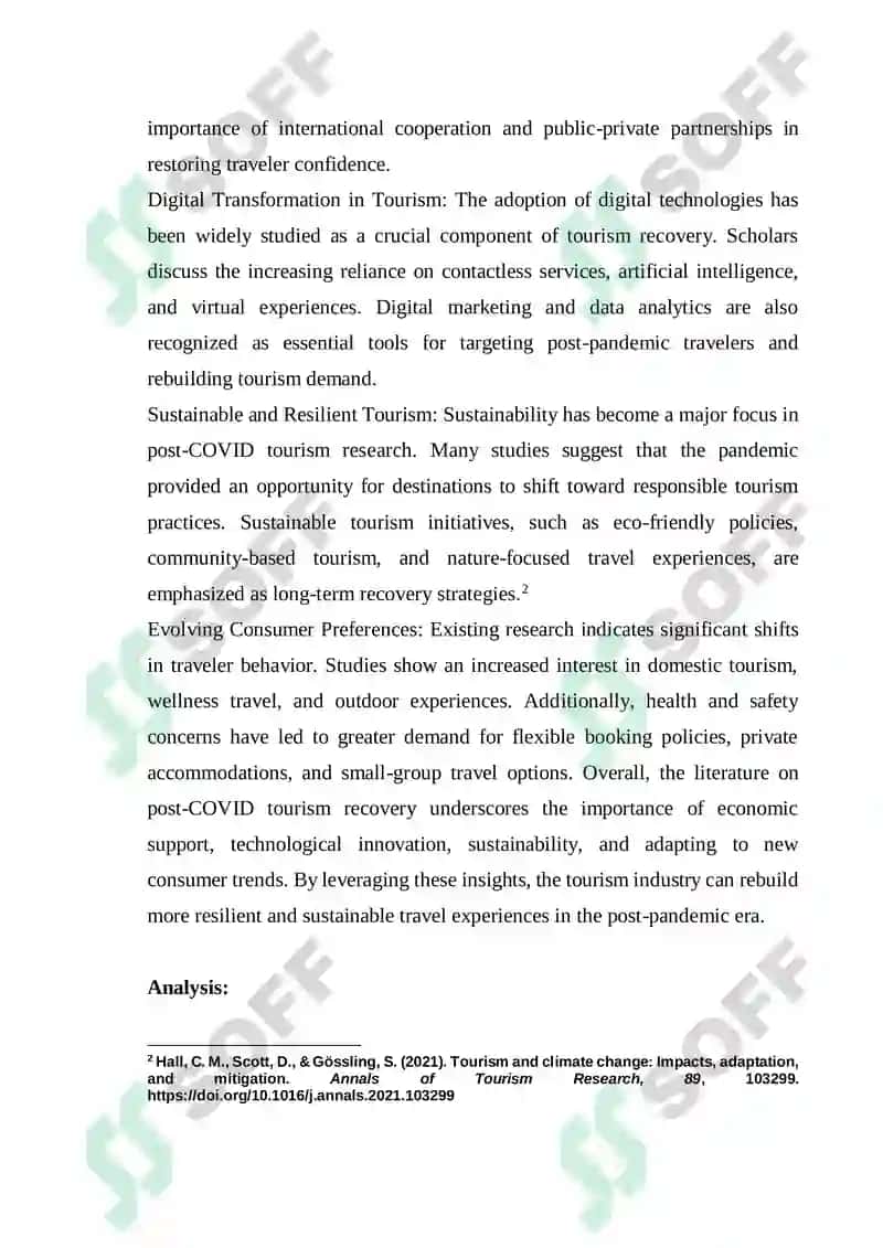 Post COVID Tourism Recovery Seminar Paper 4