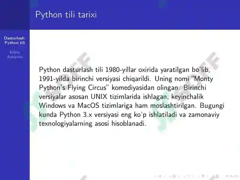 Dasturlash python 4