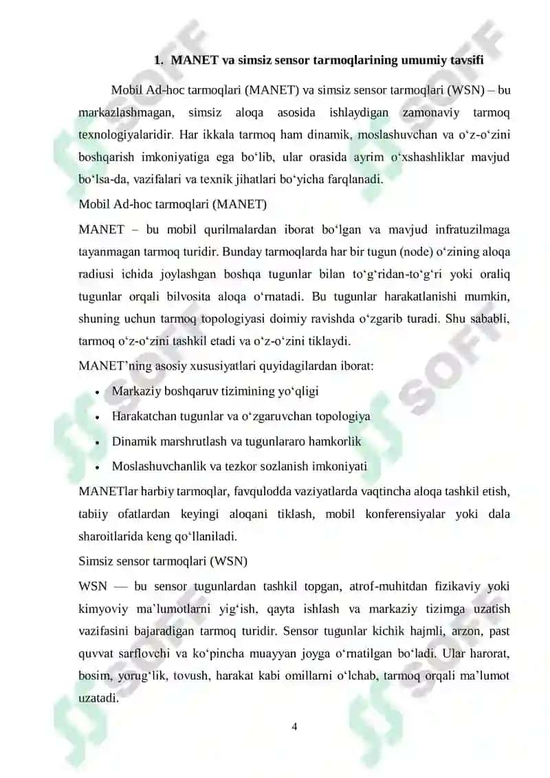 Mobil Ad-hoc tarmoqlari (MANET) 4