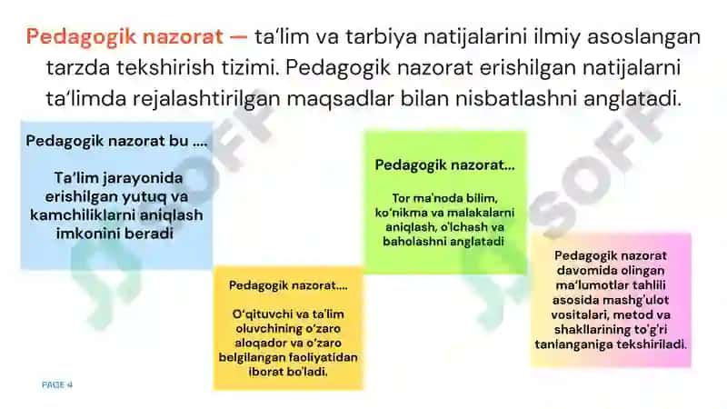 Oliy ta'limda Pedagogik nazorat 4
