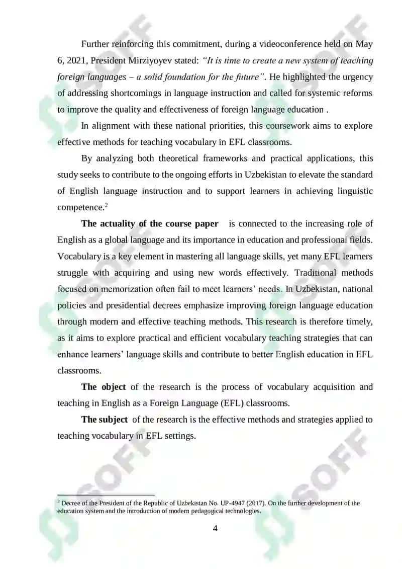Effective Methods of Teaching Vocabulary in EFL Classes 4