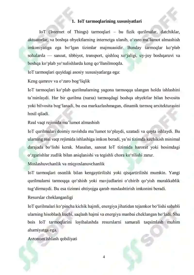 IoT tarmoqlarida tarmoqning o'z-o'zini tuzatish va optimallashtirish mexanizmlari 4